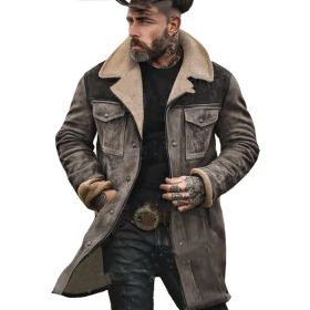 Suede Multicolor Jacket Multi-pocket Zipper (Option: Gray-S)